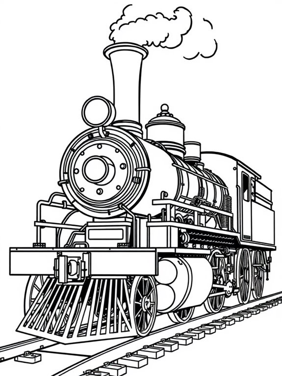 steam engine line art