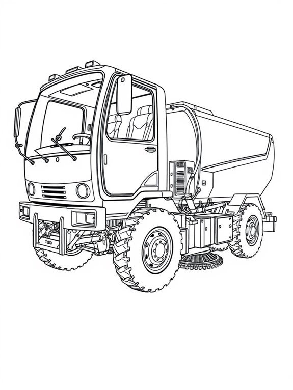 street sweeper truck coloring