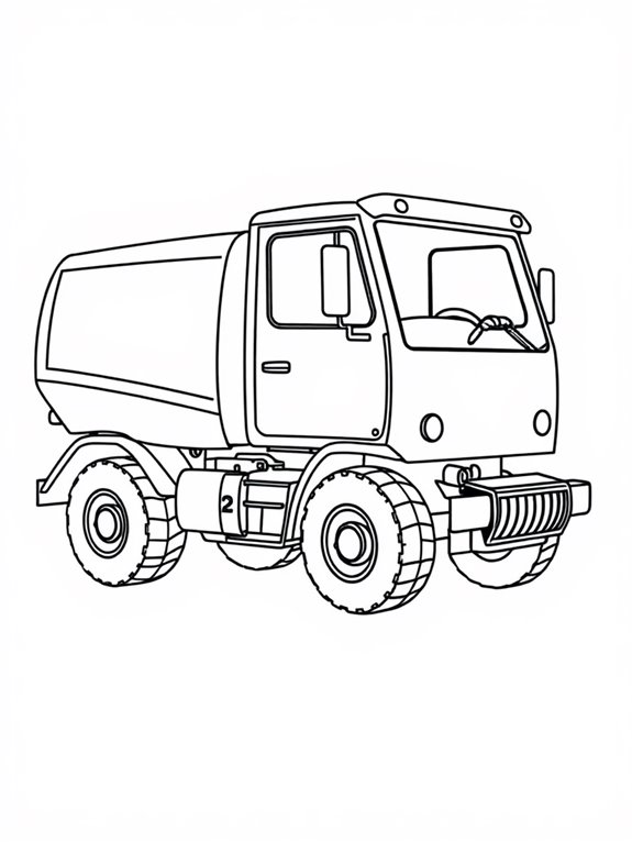 street sweeper truck coloring