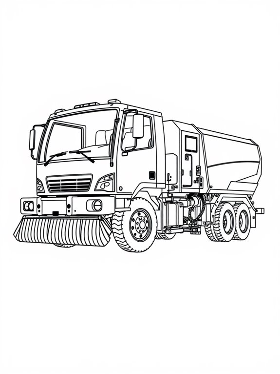 street sweeper truck illustration