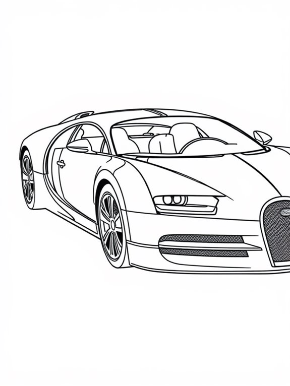 stylized bugatti coloring page