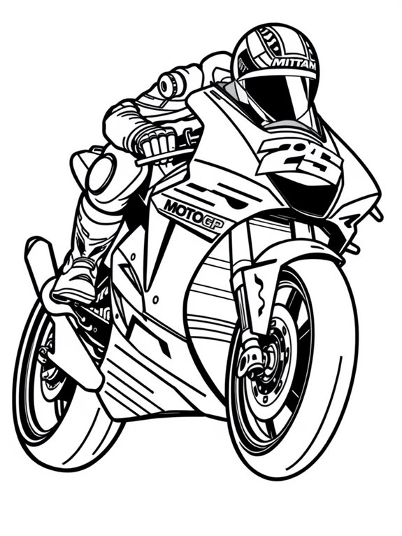 stylized motorcycle racing artwork