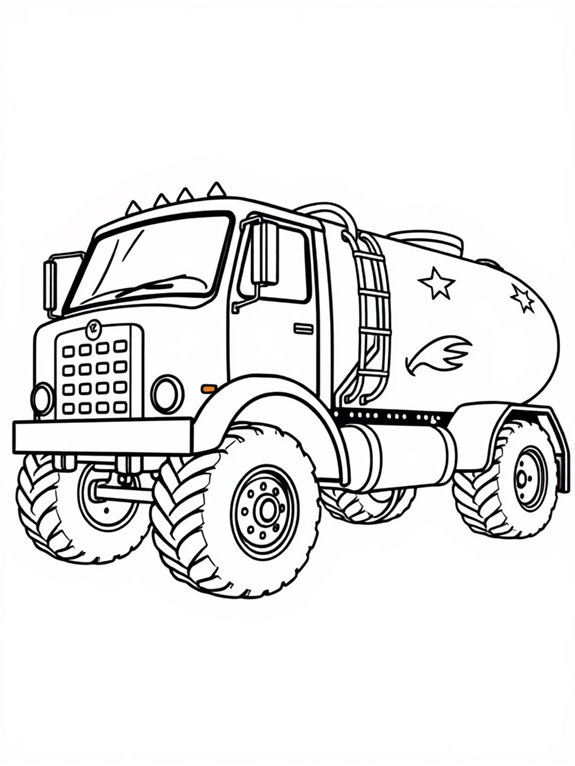 stylized tanker truck illustration