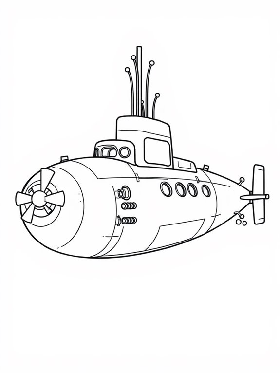 submarine themed coloring activity