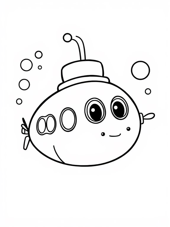 submarine themed coloring activity