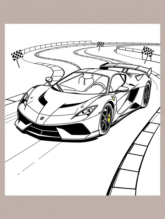 supercar coloring page activity