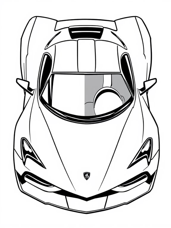 supercar coloring page design