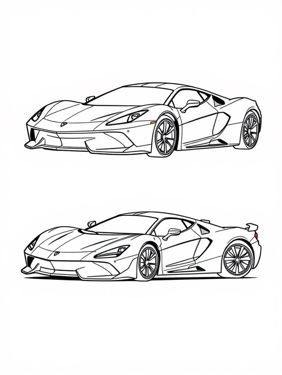 supercar coloring page outline