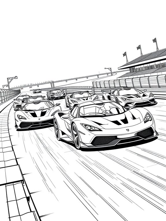 supercar racing coloring page