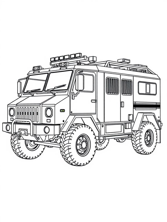 swat truck coloring page