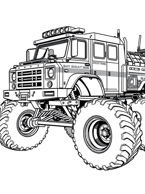 swat truck coloring page