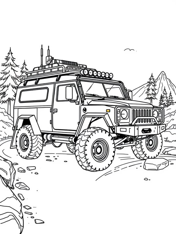 swat truck coloring page