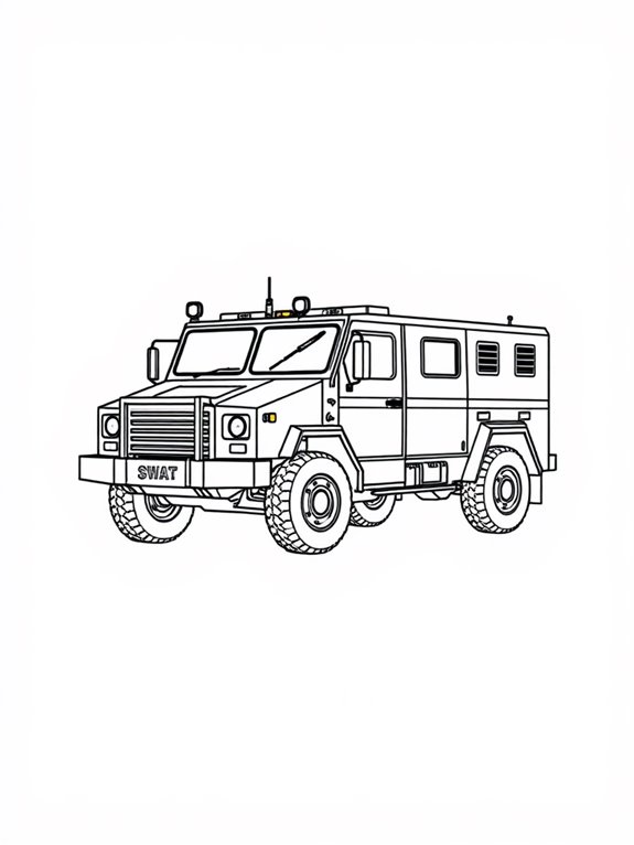 swat truck coloring page