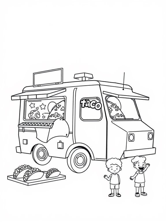 taco truck coloring page