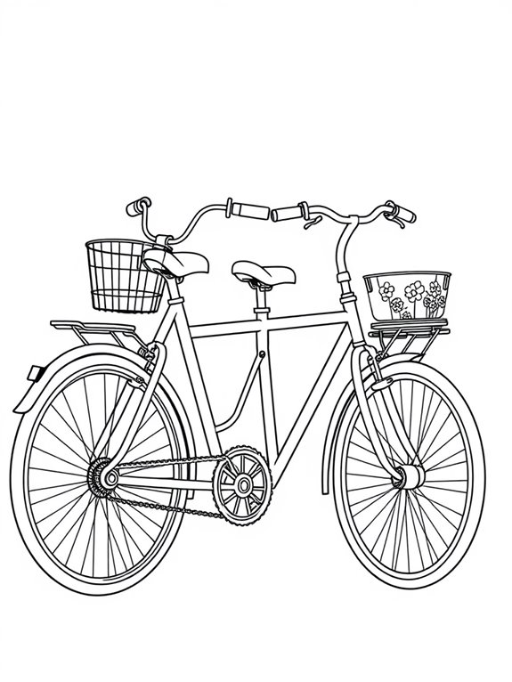 tandem bike coloring page