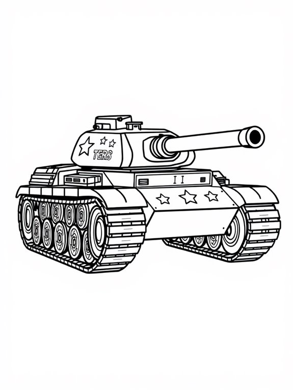 tank coloring page art