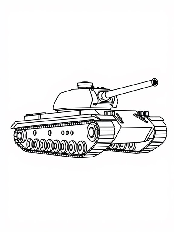 tank coloring page outline