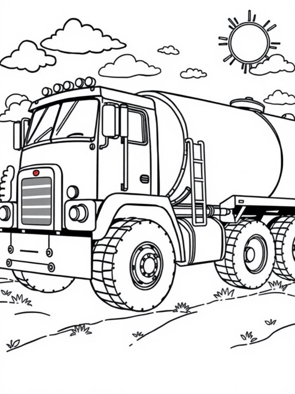 tanker truck coloring fun