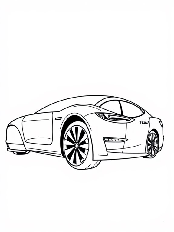 tesla car coloring page