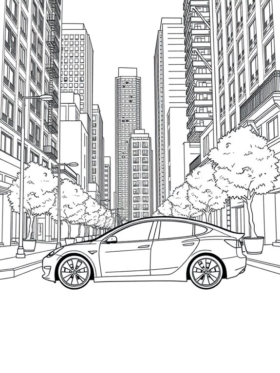 tesla model 3 coloring page