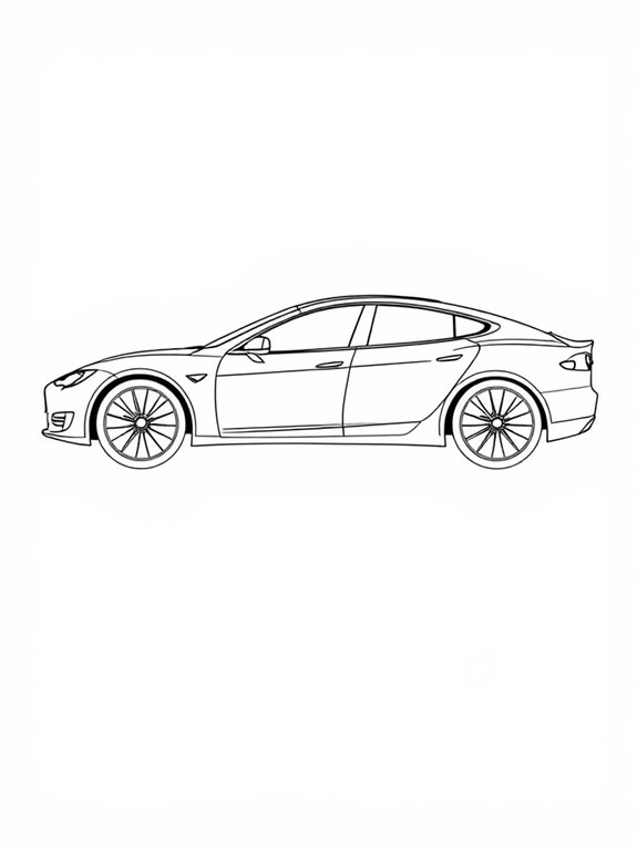 tesla model s coloring page