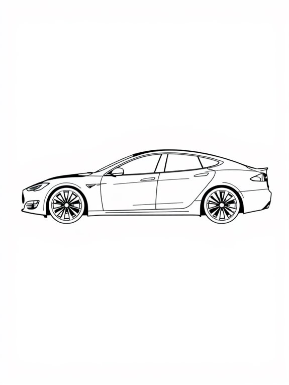 tesla model s coloring page