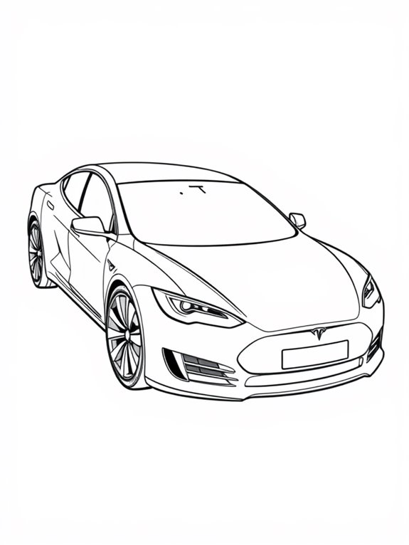 tesla model s coloring page