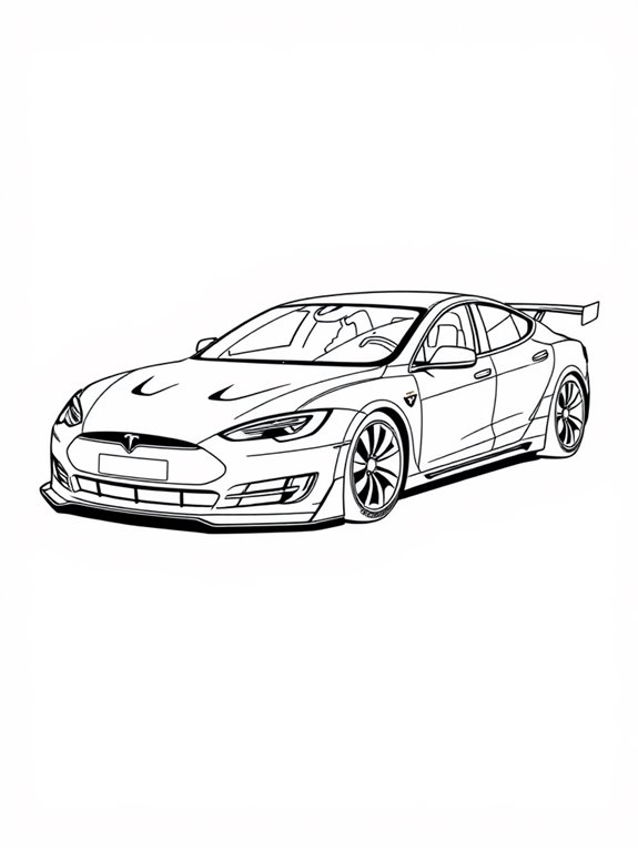 tesla model s coloring page