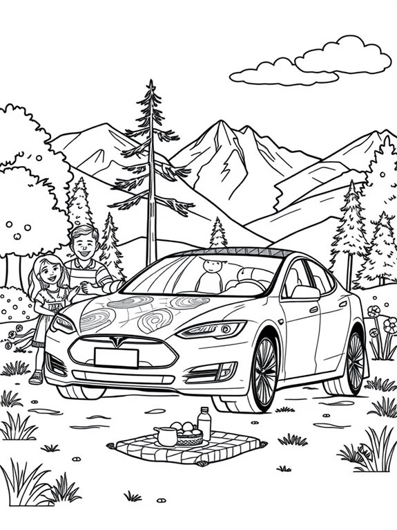 tesla model s coloring page