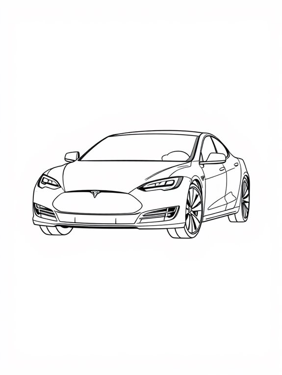 tesla model s coloring page