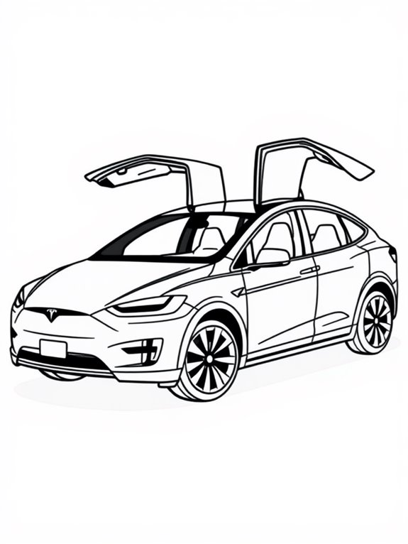 tesla model x outline