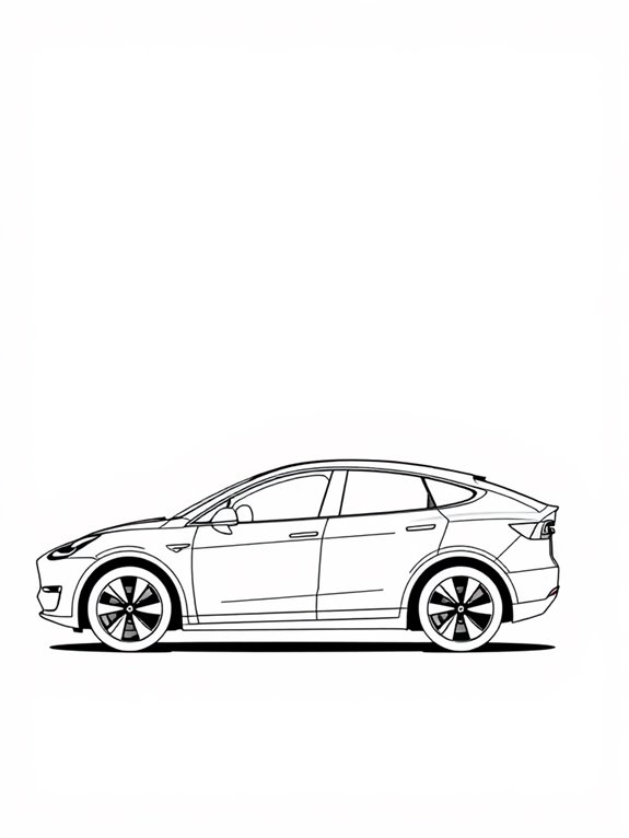 tesla model y coloring page