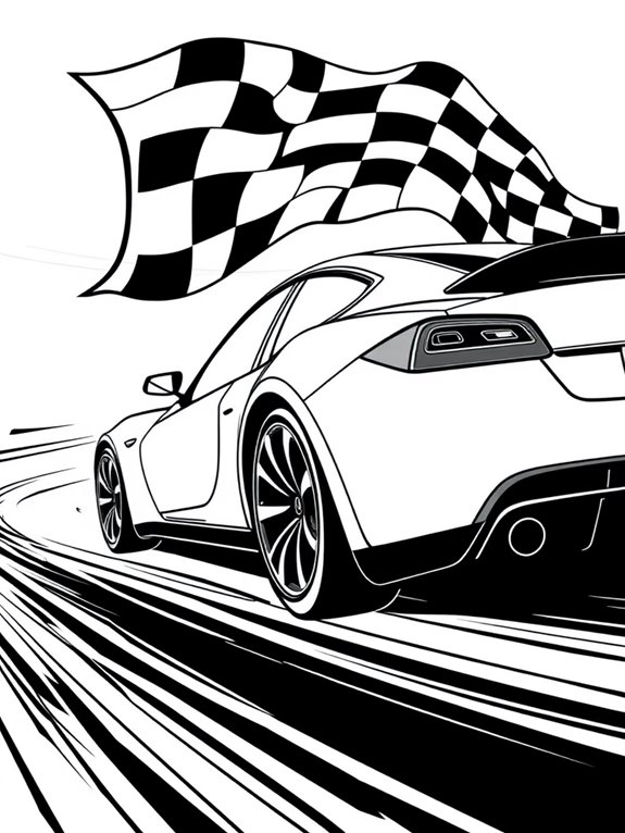 tesla racing car illustration