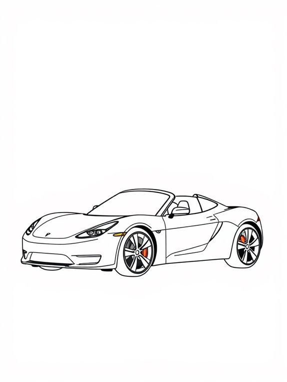 tesla roadster coloring page