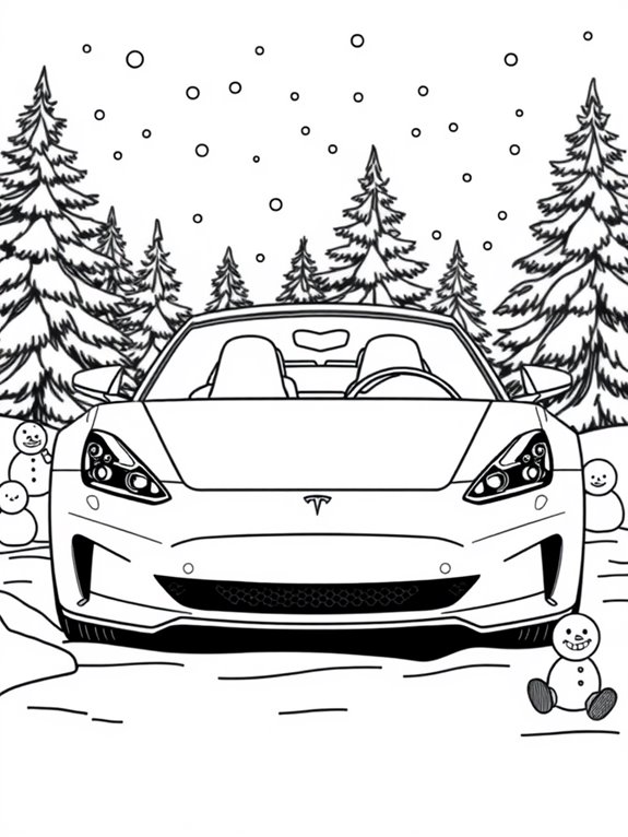 tesla roadster coloring page