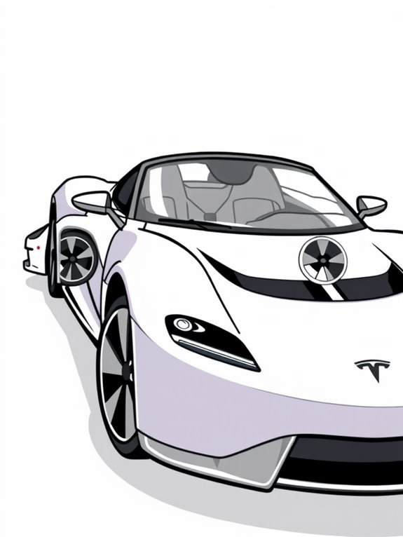 tesla roadster coloring page