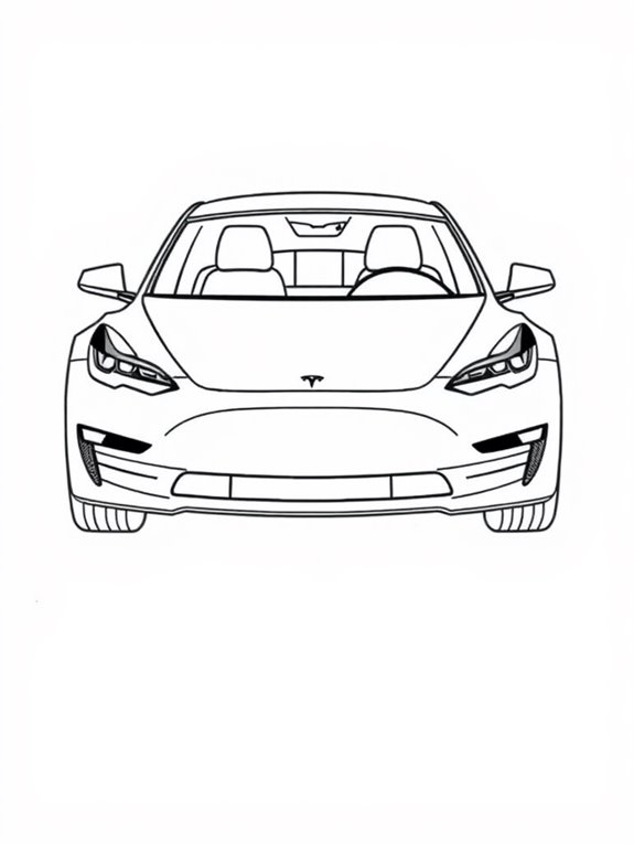 tesla vehicle coloring page