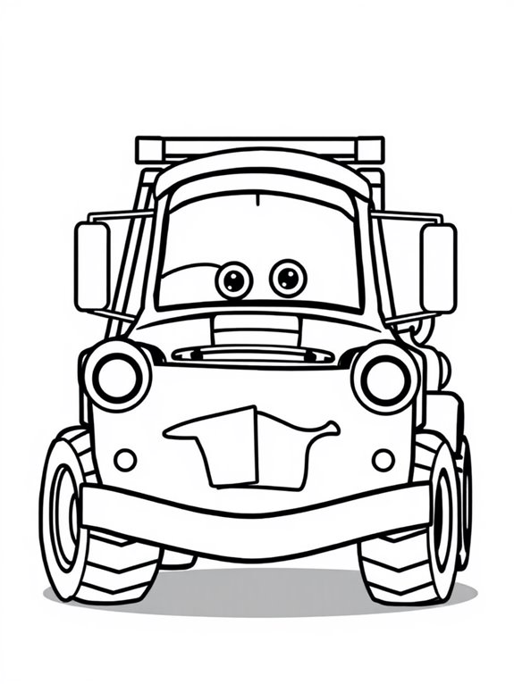 tow mater coloring page