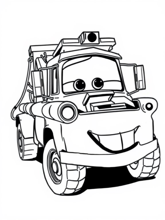 tow mater coloring page