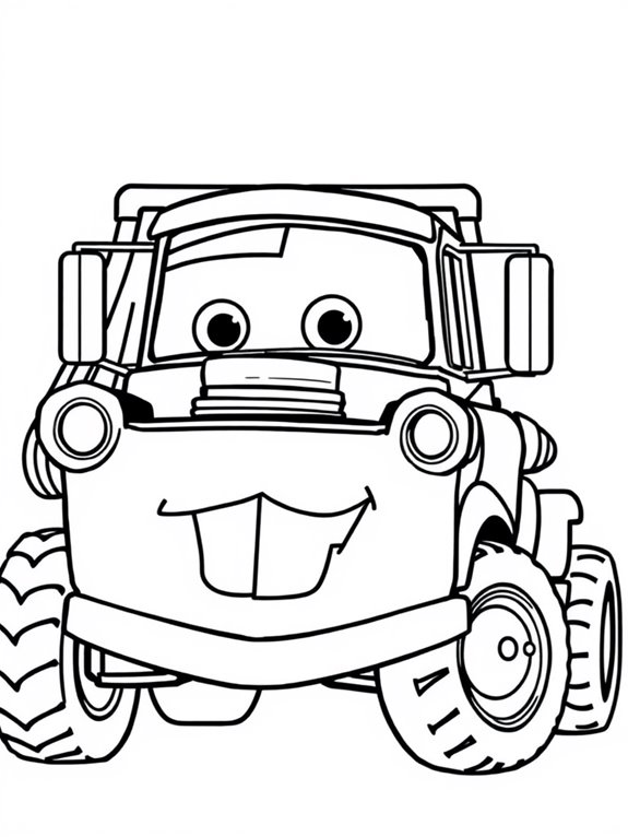 tow mater coloring page