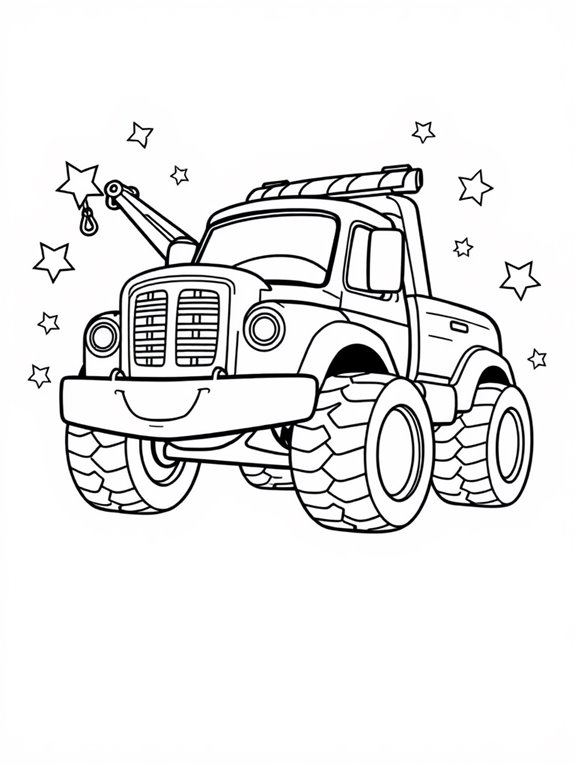 tow truck coloring fun