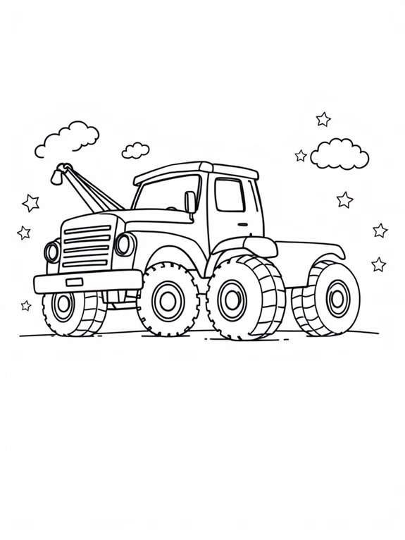 tow truck with stars