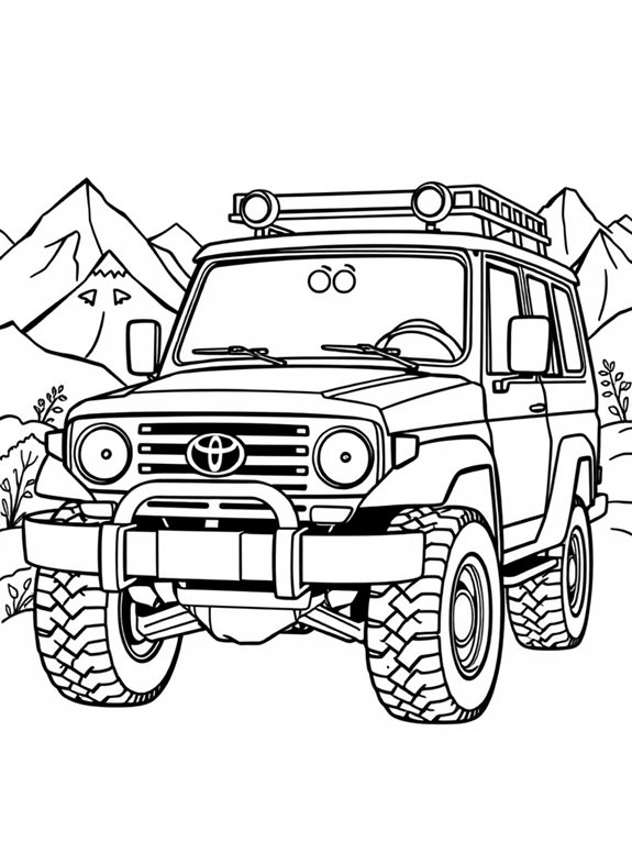 toyota land cruiser coloring page