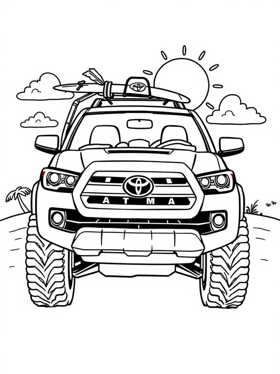 toyota tacoma cartoon coloring