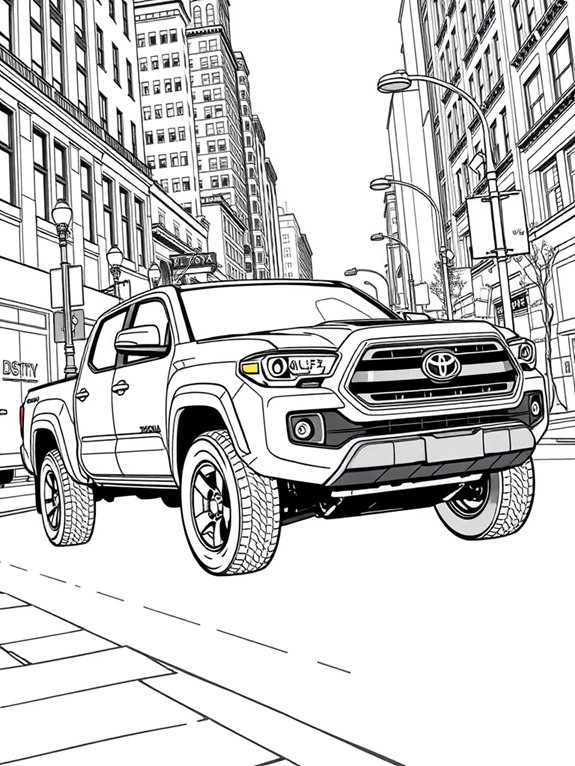 toyota tacoma city scene