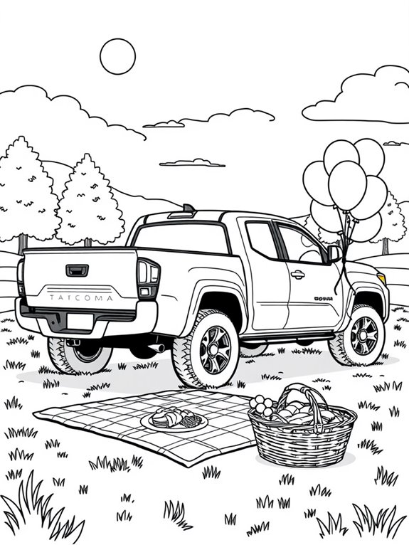 toyota tacoma picnic coloring