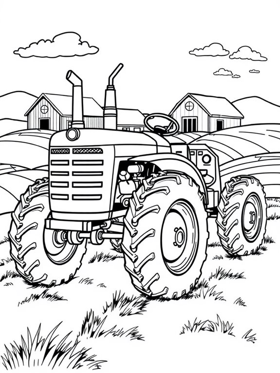 tractor coloring page activity