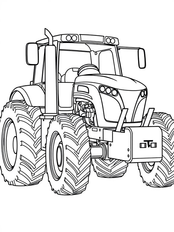 tractor coloring page design