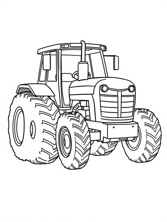 tractor coloring page design