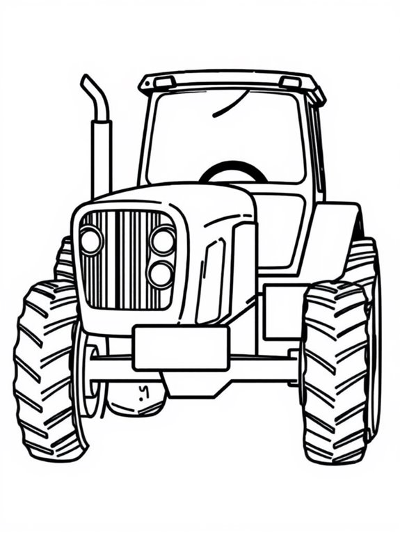 tractor coloring page design